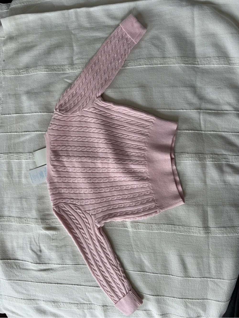 Ralph Lauren Light Pink Cable-Knit Button Cardigan